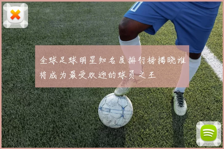 全球足球明星知名度排行榜揭晓谁将成为最受欢迎的球员之王